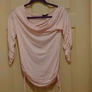 Ballet cowl neck cinched side top